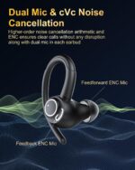 Wireless Earbuds, Bluetooth 5.4 Headphones Sport, Over Ear Buds With ENC Noise Cancelling Mic, 48H, Wireless Earphone With Earhooks, Stereo Deep Bass, IP7 Waterproof ear bud for Workout Running, Black - Image 4