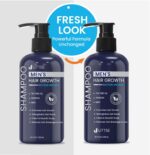 Biotion Hair Growth Shampoo for Men: Natural Thickening Shampoo with Tea Tree Oil Ginseng Mint for Hair Loss and Thinning Hair - 10.1 fl.oz, Dark Blue - Image 5