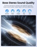 ZIUTY Wireless Earbuds Bluetooth Headphones, ANC/ENC Noise Cancelling, Ear Buds with Multifuntional Touch Screen, 40H Stereo Sound for Sports, IPX7 Clear Calls, 5 EQ for iOS Android (Black) - Image 5