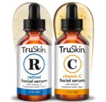 TruSkin Face Serum Duo – Vitamin C Serum & Retinol Serum for Face – AM & PM Anti Aging Skincare Routine – Brightening & Smoothing Facial Serums, 1 fl oz Each