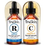 TruSkin Face Serum Duo – Vitamin C Serum & Retinol Serum for Face – AM & PM Anti Aging Skincare Routine – Brightening & Smoothing Facial Serums, 1 fl oz Each
