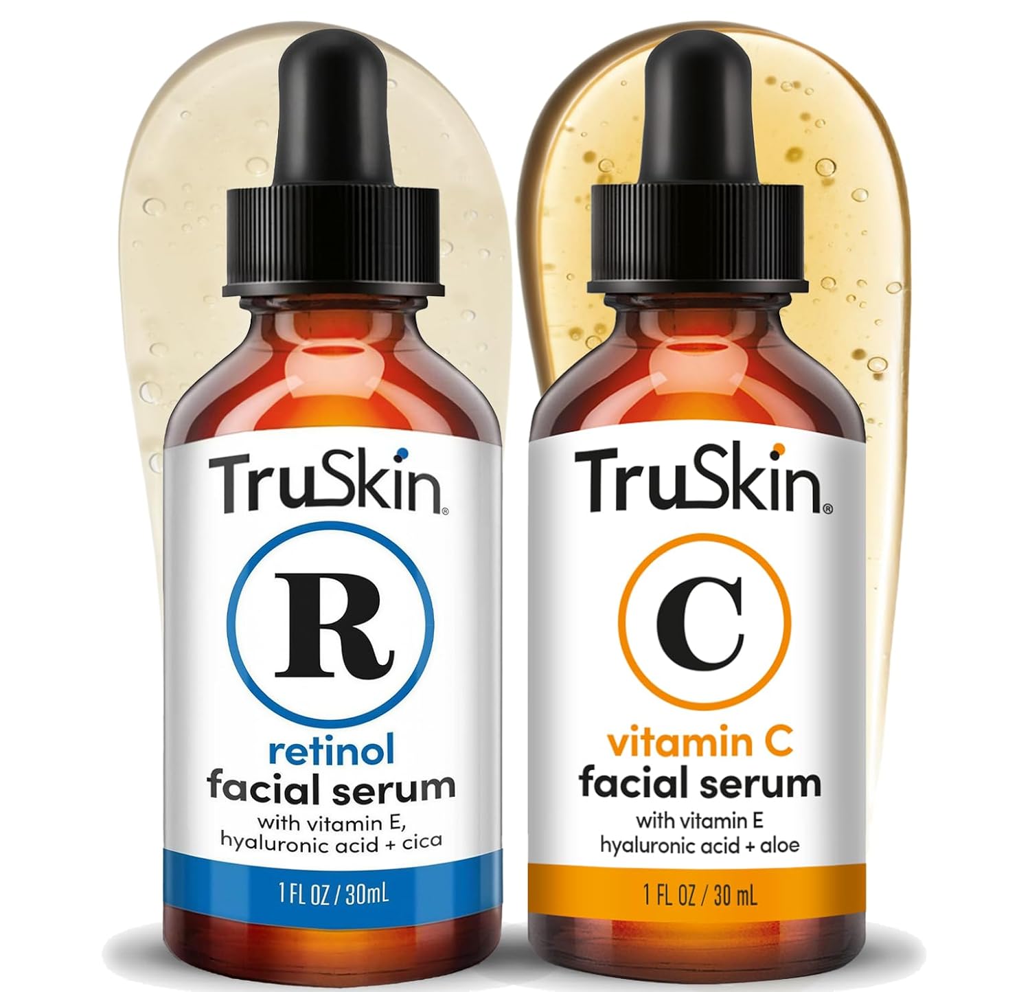 71l2Ow4lVL._SL1500_.jpg TruSkin Face Serum Duo – Vitamin C Serum & Retinol Serum for Face – AM & PM Anti Aging Skincare Routine – Brightening & Smoothing Facial Serums, 1 fl oz Each - Image 1