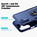 for Samsung Galaxy A17/A26 5G Phone Case [15 FT Military Grade Drop Protection] with 2X Tempered Glass Screen Protector, Heavy-Duty Shockproof Magnetic Kickstand Case for Galaxy A26 5G (Dark Blue) - Image 5