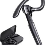 Bluetooth Headset, Wireless Bluetooth Earpiece V5.0 Hands-Free Earphones with Built-in Mic for Driving/Business/Office, Compatible with iPhone and Android (Black)