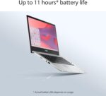 ASUS Chromebook Flip CX1 Convertible Laptop, 14" FHD NanoEdge 360-degree Touchscreen, Intel Celeron N4500 Processor, 128GB eMMC Storage, 8GB RAM, ChromeOS, Transparent Silver, CX1400FKA-AS88FT - Image 6