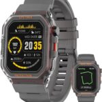 Military Smart Watches Built-in GPS, 100+ Sport Modes for Men with, Smartwatch for Android Phones and iPhone, 1.75" HD Screen Bluetooth Call 24/7 Heart Rate/Sleep/Stress Monitor (Gray)