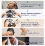 Biotion Hair Growth Shampoo for Men: Natural Thickening Shampoo with Tea Tree Oil Ginseng Mint for Hair Loss and Thinning Hair - 10.1 fl.oz, Dark Blue - Image 4