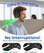 Bluetooth Headset, Wireless Headset with Mic for Work, Qualcomm Chipeset Dongle, V5.4 Headsets with Microphone for Work, Wireless Noise Cancelling Headphones Busy/Mute Light for PC Computer Office WFH - Image 5
