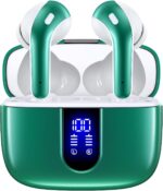 TAGRY Bluetooth Headphones True Wireless Earbuds 60H Playback LED Power Display Earphones with Wireless Charging Case IPX5 Waterproof in-Ear Ear buds with Mic for TV Smart Phone Laptop Computer Sports