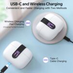 TAGRY Bluetooth Headphones True Wireless Earbuds 60H Playback LED Power Display Earphones with Wireless Charging Case IPX5 Waterproof in-Ear Ear buds with Mic for TV Smart Phone Laptop Computer Sports - Image 3