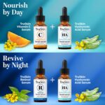 TruSkin Face Serum Trio – Vitamin C, Retinol & Hyaluronic Acid Anti-Aging Serums for Face – AM, PM & All-Day Skincare Routine – Brightening, Smoothing & Hydrating Facial Serums, 1 fl oz Each - Image 3