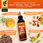 Batana Oil for Hair Growth with Rosemary, Castor, and Pumpkin Seed Oils, 100% Pure Unrefined Honduran Formula, Strengthens, Nourishes, Revives Scalp & Strands, Natural Care for All Types (5oz) - Image 3