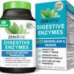 Zenwise Health Digestive Enzymes with Bromelain & Papaya - Multi Enzymes Digestion Supplement with Probiotics & Prebiotics for Gut Health, Gas & Bloating Relief - Men & Women - 60 Vegetarian Capsules