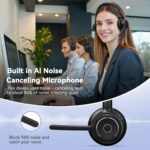 (2026 Upgraded) Wireless Headset with Mic for Work, Bluetooth Headset with Noise Canceling Microphone, Wireless Headphones with Mic and USB Dongle and Mute, Fit for Computer/PC/Teams - Image 2