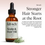 Kitsch Rosemary Oil for Hair Growth – Pre-Wash Hair Oil with Castor, Biotin, Jojoba – Hair Care, Adds Shine, Strengthens Roots, Scalp Treatment | Ideal Gifts for Women – Lavender Scent, 60mL - Image 2