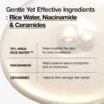 Anua Rice 70 Glow Milky Toner, Glass & Dewy Skin, Hydrating & Barrier Care, Rice Water, Niacinamide, Ceramides, All Skin Types, Fragrance-Free, Non Comedogenic, Korean Skincare, 8.45 fl.oz. - Image 5
