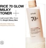 Anua Rice 70 Glow Milky Toner, Glass & Dewy Skin, Hydrating & Barrier Care, Rice Water, Niacinamide, Ceramides, All Skin Types, Fragrance-Free, Non Comedogenic, Korean Skincare, 8.45 fl.oz. - Image 3