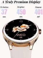 TOOBUR Smart Watch for Women, 40mm HD Smartwatch, Compatible with Android & iOS, Answer/Make Calls, Fitness Watch with Step/Calorie/HR Tracker, IP68, Gorgeous & Comfy, Gift for Women, Beige - Image 8