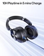 TAGRY Hybrid Active Noise Cancelling Headphones 100H Playtime Wireless Over Ear Bluetooth Headphone with Fast Charging Hi-Res Audio Comfort Earcups Headsets for Travel Home Office Phone PC Black - Image 5