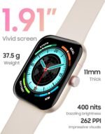 TOOBUR Smart Watch for Women, Alexa Built-in, Answer/Make Calls, 1.91" HD Screen Fitness Watch, IP68 Waterproof, 100 Sports, Heart Rate Monitor, Sleep Tracker, Smartwatch Compatible Android iOS, Beige - Image 5