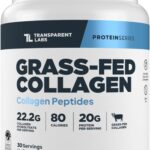 Grass-Fed Collagen Peptides Powder - Unflavored Collagen Powder for Women & Men, 22G Grassfed Bovine Hydrolyzed Collagen Peptides for Skin, Hair, Bones & Muscle Recovery - 30 Servings