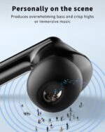 Wireless Earbuds, Bluetooth 5.4 Headphones with 50H Playback, Deep Bass Stereo Ear Buds Clear Calls with LED Power Display, IPX7 Waterproof, in-Ear Earphones with Mic for Phone/Android/iPad, Black - Image 5