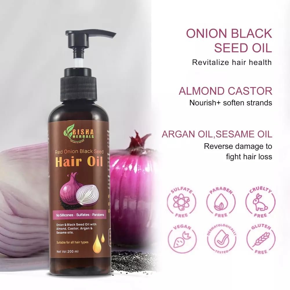 61b4zbBcA1L._SL1000_.jpg Red Onion Black Seed Hair Oil for Hair Growth and Repair - Non greasy - For men and women - Cruelty-free and vegan - Image 1