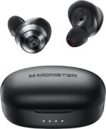 Monster Achieve 100 AirLinks Wireless Earbuds,Super Fast Charge,Bluetooth 5.0 in-Ear Stereo Headphones with USB-C Charging Case,Built-in Mic for Clear Calls,Water Resistant Design for Sports