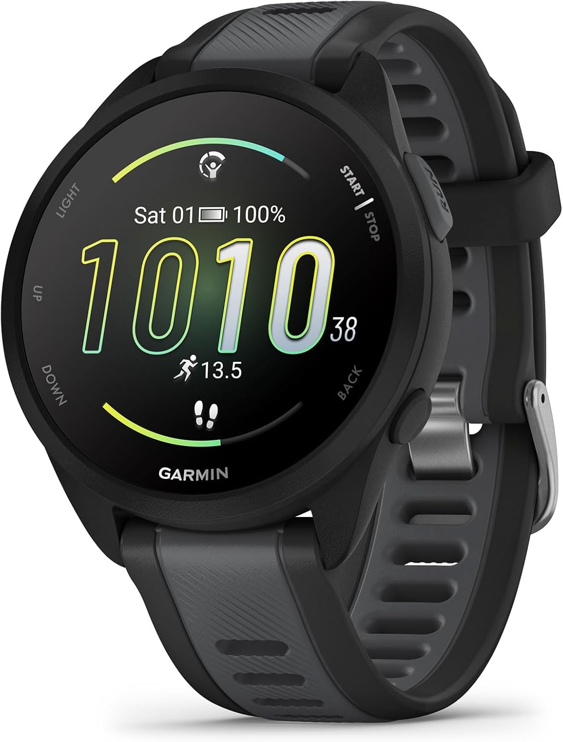 61mfKy7wzL._AC_SL1500_.jpg Garmin Forerunner 165, Running Smartwatch, Colorful AMOLED Display, Training Metrics and Recovery Insights, Black - Image 1