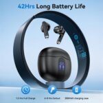 Wireless Earbuds, Bluetooth 5.4 Headphones HiFi Stereo with 4 HD Mic, 50H Playtime Bluetooth Earbuds with LED Display, IPX7 Waterproof Wireless Earphones, Touch Control Ear Buds,USB-C Black - Image 7