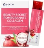 BOTO Beauty Secret Pomegranate Collagen 20g - Korean Beauty Collagen Jelly Stick, Low Molecular Fish Collagen, Pomegranate Flavored - Packs of 15