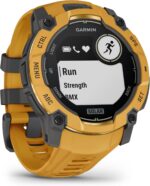 Garmin Instinct® 3 – 50 mm, Solar, Rugged Outdoor GPS Smartwatch, Built-in Flashlight, Alpine Rush Collection Limited Edition Color, Sunburst with Sunburst/Gray Band - Image 3