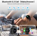 Smart Watch, HD Smartwatch for Men Women (Answer/Make Calls), Fitness Watch with 100+ Sport Modes, IP68 Waterproof/Heart Rate/Sleep Monitor, Activity Trackers for iOS/Android - Image 2