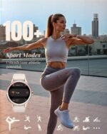 TOOBUR Smart Watch for Women, 40mm HD Smartwatch, Compatible with Android & iOS, Answer/Make Calls, Fitness Watch with Step/Calorie/HR Tracker, IP68, Gorgeous & Comfy, Gift for Women, Beige - Image 2