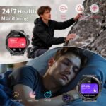 Smart Watches for Men (Answer/Make Call), 1.53" HD Military Smartwatch, 50+ Days Extra-Long Battery Life Fitness Tracker, Flashlight/110+Sports/Heart Rate/Sleep Monitor/IP68 Waterproof Android iOS - Image 5