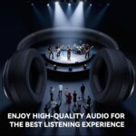Pointcinco Hybrid Active Noise Cancelling Headphones, Over Ear Bluetooth 6.0 Wireless Headphones, 50H Playtime, Deep Bass, HiFi Stereo Sound, Lightweight Foldable for Travel, Home and Office(Black) - Image 6