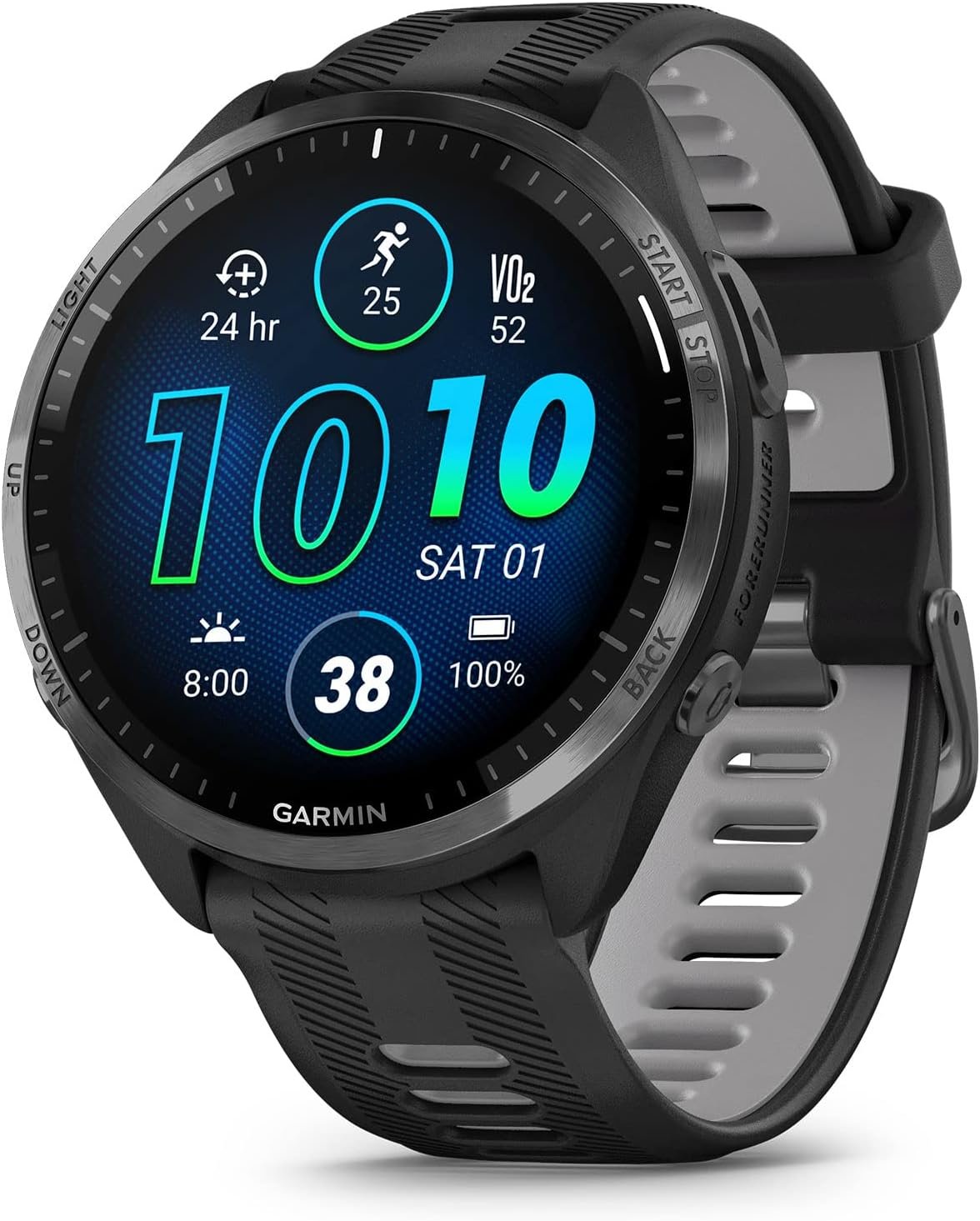 7160qoy3HL._AC_SL1500_.jpg Garmin Forerunner® 965 Running Smartwatch, Colorful AMOLED Display, Training Metrics and Recovery Insights, Black and Powder Gray, 010-02809-00 - Image 1