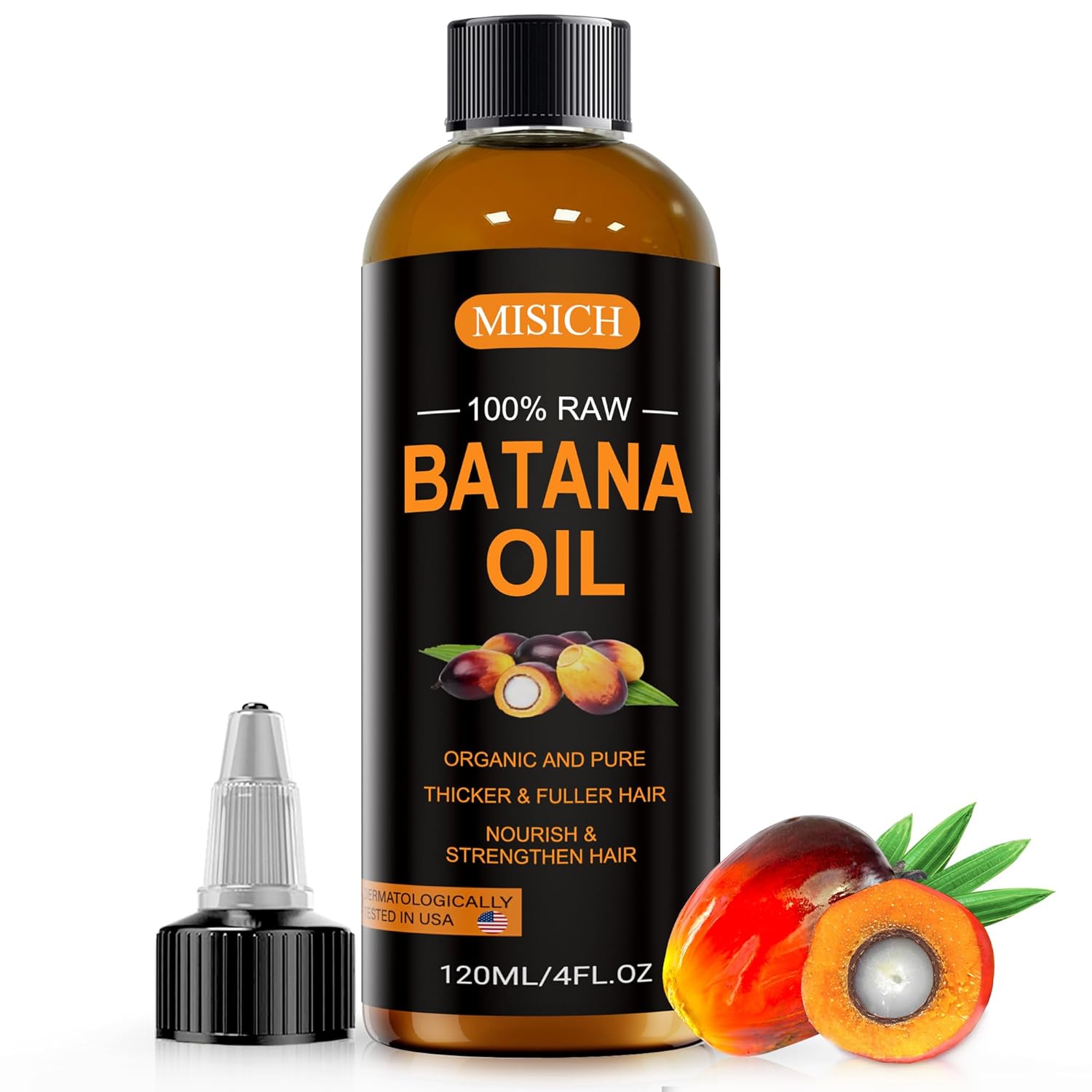 716Ebki5XsL._SL1500_.jpg Raw Batana Oil, 100% Natural Organic Hair Growth Oil for Men & Women, Sourced from Honduras, Pure, Unrefined, Enhances Thickness, Prevent Hair Loss 4 Oz - Image 1