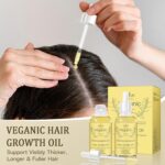 Natural Hair Growth Oil Kit with Rosemary Hair Oils for Hair Growth for Dry Damaged Hair, for Men and Women 2PCS*2 fl.oz (Yellow) - Image 7