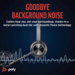 Poly Voyager 4320 UC Wireless Headset & Charge Stand - Noise-Canceling Wireless Headphones with Mic - Connect to PC via USB-C to USB-A Adapter, Cell Phone via Bluetooth, Microsoft Teams Certified - Image 3