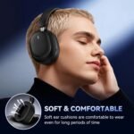 Pointcinco Hybrid Active Noise Cancelling Headphones, Over Ear Bluetooth 6.0 Wireless Headphones, 50H Playtime, Deep Bass, HiFi Stereo Sound, Lightweight Foldable for Travel, Home and Office(Black) - Image 3
