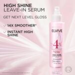 L'Oreal Paris Elvive Glycolic + Gloss High Shine Leave-In Hair Serum, Smooths Dull, Porous Hair Into High-Shine, Glossy Hair, 4.4 Fl Oz - Image 5