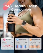 Smart Watch for Women Men Fitness: Smart Watch for iPhone&Android Bluetooth Call with SpO2 Sleep Heart Rate Monitor,IP68,Fitness Tracker with 120+Sport,Reloj Inteligente 30 Day+Battery Life, 2 Bands - Image 2