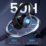 Pointcinco Hybrid Active Noise Cancelling Headphones, Over Ear Bluetooth 6.0 Wireless Headphones, 50H Playtime, Deep Bass, HiFi Stereo Sound, Lightweight Foldable for Travel, Home and Office(Black) - Image 7