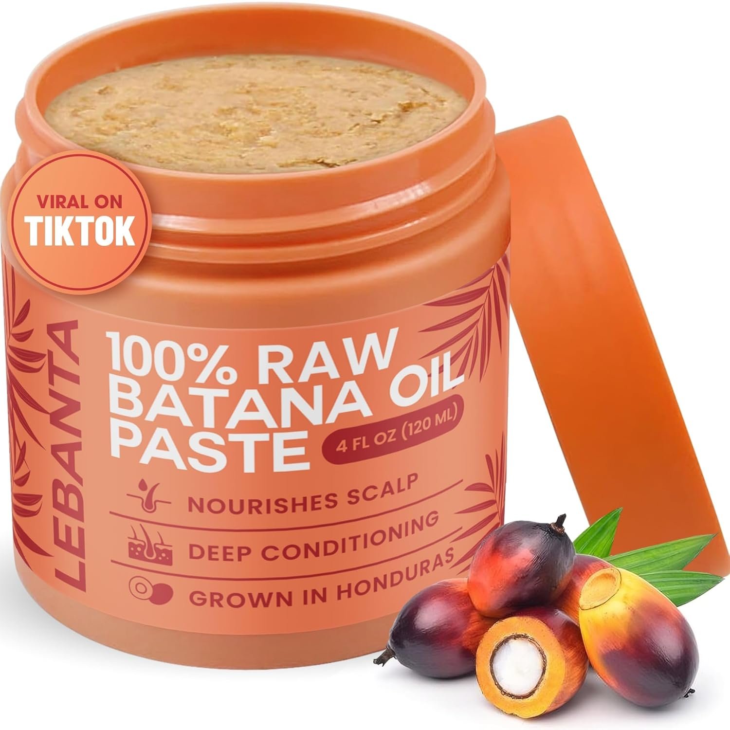 71DuZvwvL._SL1500_.jpg Lebanta Raw Batana Oil for Hair Growth - 100% Pure, Organic 4oz Batana from Honduras for Thick and Strong Natural Hair - Dr. Sebi Unrefined Cold Pressed Cosmetic Scalp Mask Gifts for Women (1 Pack) - Image 1