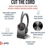 Poly Voyager 4320 UC Wireless Headset & Charge Stand - Noise-Canceling Wireless Headphones with Mic - Connect to PC via USB-C to USB-A Adapter, Cell Phone via Bluetooth, Microsoft Teams Certified - Image 2