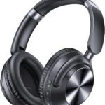 TAGRY Hybrid Active Noise Cancelling Headphones 100H Playtime Wireless Over Ear Bluetooth Headphone with Fast Charging Hi-Res Audio Comfort Earcups Headsets for Travel Home Office Phone PC Black