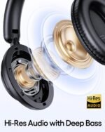 TAGRY Hybrid Active Noise Cancelling Headphones 100H Playtime Wireless Over Ear Bluetooth Headphone with Fast Charging Hi-Res Audio Comfort Earcups Headsets for Travel Home Office Phone PC Black - Image 4