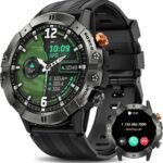 Smart Watches for Men(Waterproof/Call/Answer), Rugged Military Smart Watch with Heart Rate/Oxygen/Pressure/Sleep Monitor/124 Sports Modes, Fitness Tracker Tactical Watch for Android Phones/iPhone