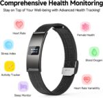 Smart Bracelet, Subscription-Free 24/7 Health Tracking, Heart Rate, SpO2, HRV & Sleep Tracker with IPX8 Waterproof, Wearable Activity & Fitness Tracker, 7-Day Battery, 2 Bands (Black) - Image 2